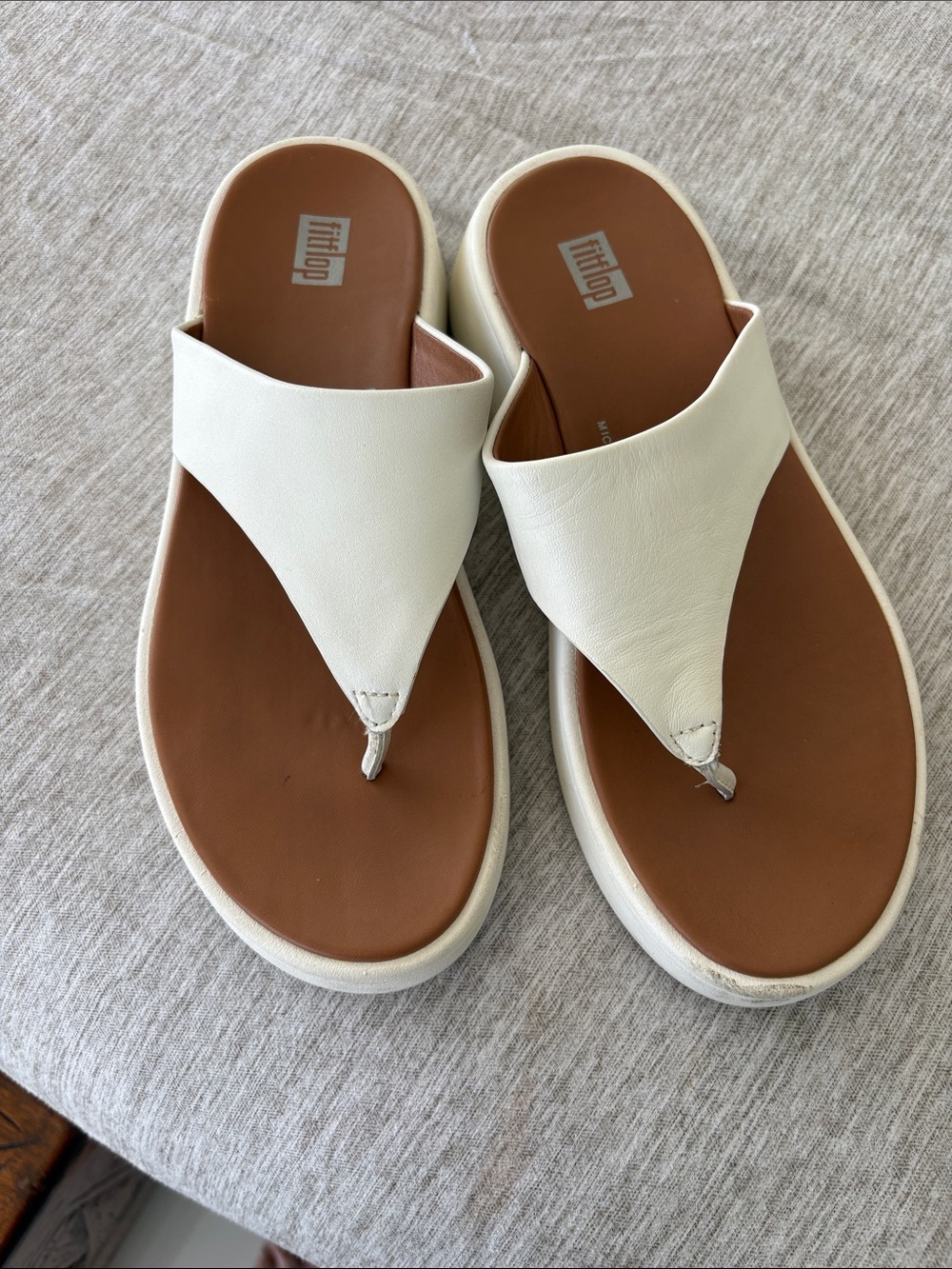 Fitflop White Platform Thong Sandals